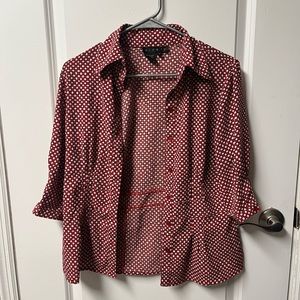 Ninety red button-up, size small